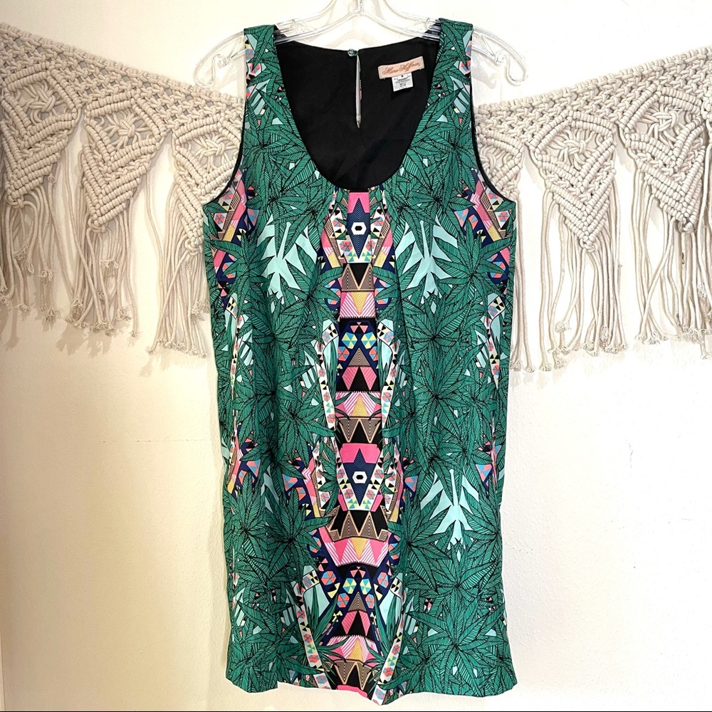 Mara Hoffman Maristar Green Tribal Shift Dress